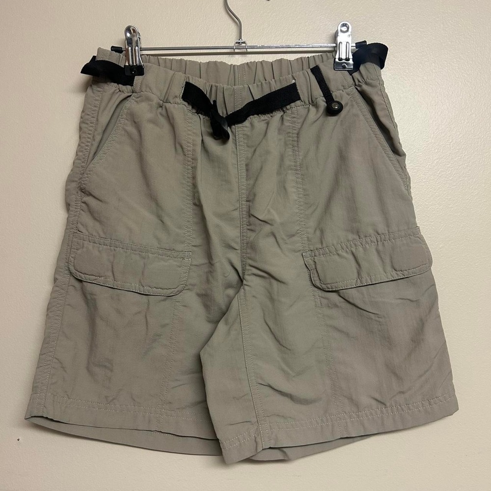White Sierra Vintage 90s Khaki Fatigue Hiking Outdoors Belted Shorts Mens S